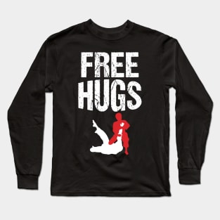 Cute Free Hugs Jiu Jitsu BJJ Martial Arts Long Sleeve T-Shirt